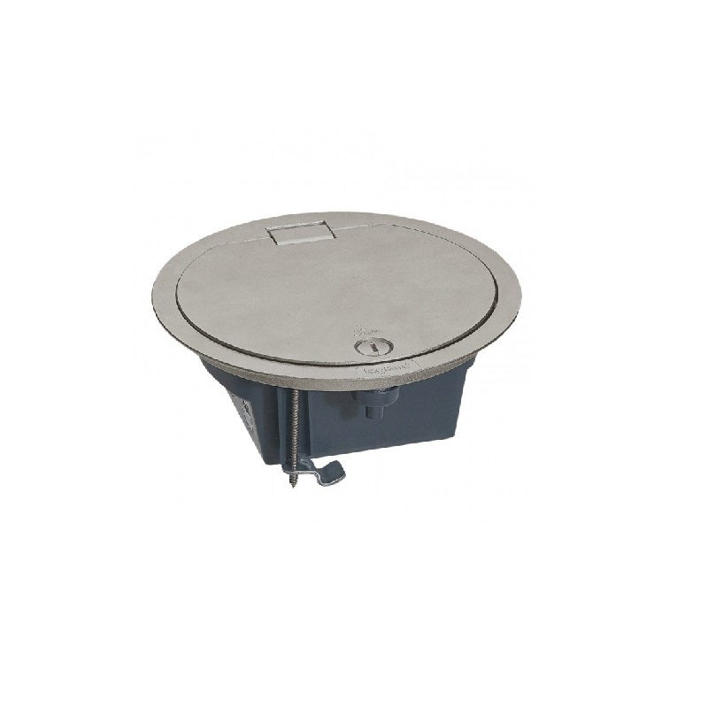LEGRAND - Floor Box with Hinged Lid, IP66, 4 Modules, Stainless Steel
