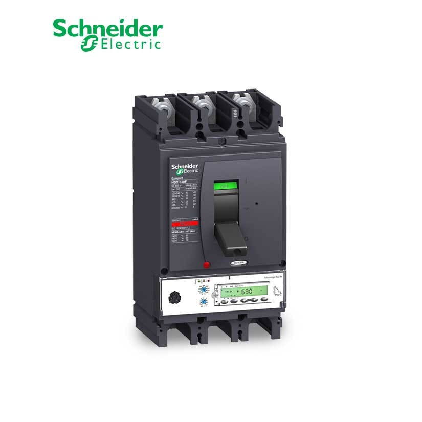 SCHNEIDER - MCCB Breaker, ComPact NSX630N, 50kA at 415 VAC, MicroLogic 5.3 A Trip Unit 630A, 3P 3d