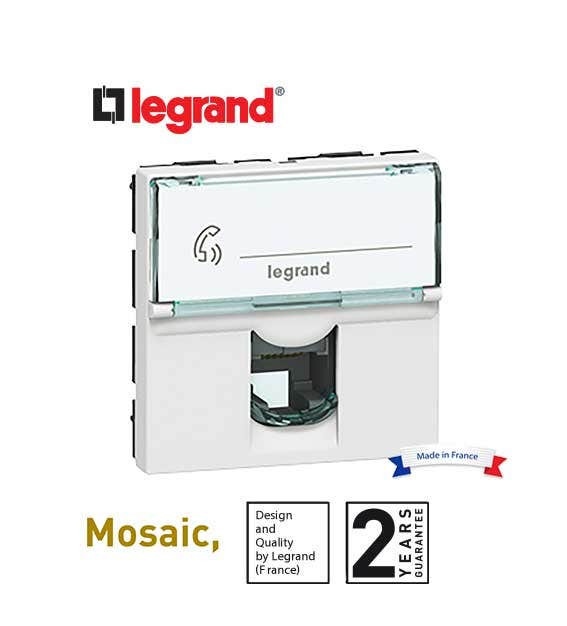 LEGRAND - RJ 45 Socket Program Mosaic, Cat. 6A UTP, 2 Modules, White