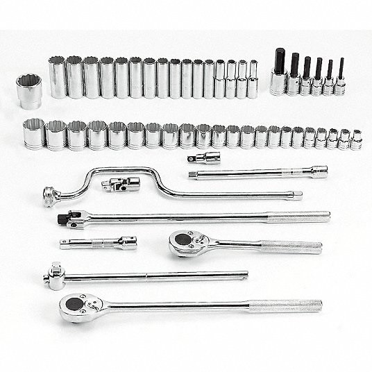 Socket Wrench Set, 10 mm to 36 mm, Drive Type Hand, Drive Size 1/2 in, Metric 5C905