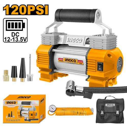 Car Compressor 2 Cylinder 12V 120psi منفاخ هواء كمبروسر للسيارة بستم يعمل على البطارية