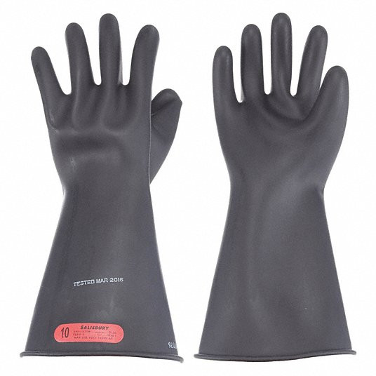 Electrical Insulating Gloves, Voltage Class Class 0, Black, 1000V AC / 1500V DC, 1 PRE014B/11