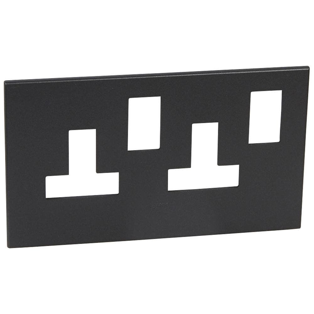 LEGRAND - Plate for SWD Socket 2G Sqr BS, Graphite Arteor