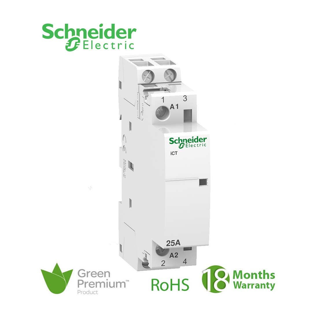 SCHNEIDER - Contactor 25A 2No 230/240 V AC 50Hz Ict