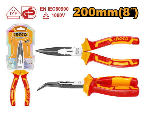 Insulated bent nose pliers 8" 8