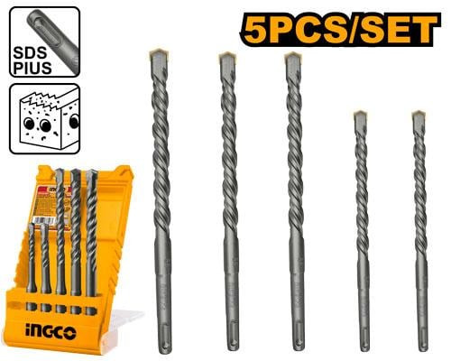 5 Pcs SDS plus hammer drill bits set 6,8X110mm-8,10,12X160mm طقم ريش بلك اس دي اس 5 قطع