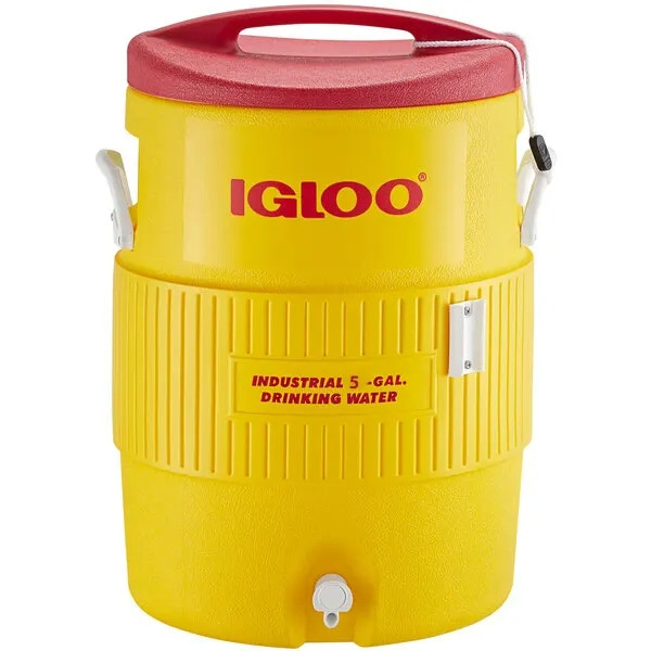 Water Cooler, 5 gal Cooler Capacity, Ice Retention Up to 2 days, Yellow
