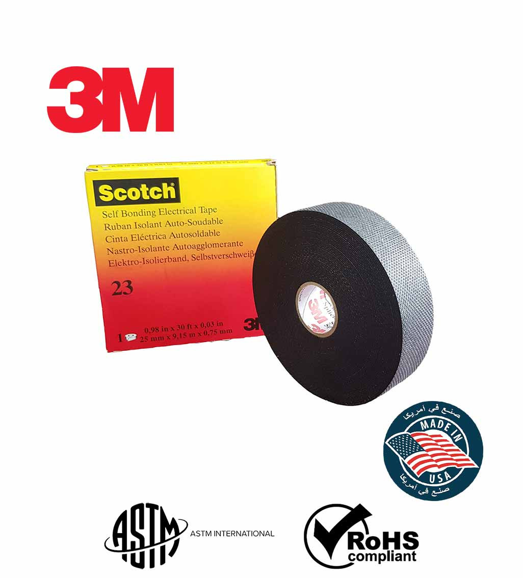3M - Scotch Rubber Splicing Tape 23, 3/4 Inch x 30 Feet, Black
