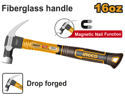 Claw hammer 450g fiberglass handle Magnetized شاكوش خلاع 450 غرام يد فيبر مغناطيسى