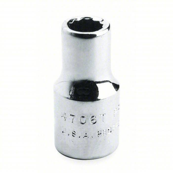 Socket, 3/4 inch Drive Size, 1 7/8 inch Socket Size, 12-Point, Alloy Steel, Standard Depth, Satin Finish