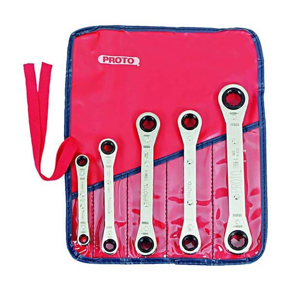 PROTO - Ratcheting Box Wrench Set, 5 Pieces, 6 and 12 Point