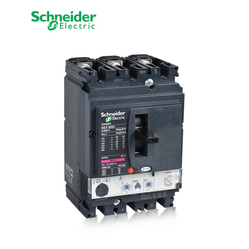 شنايدر - قاطع رئيسي 100 أمبير - ComPact NSX160H, 3P 3d, 70kA at 415 VAC, MicroLogic 2.2 Trip Unit 100A
