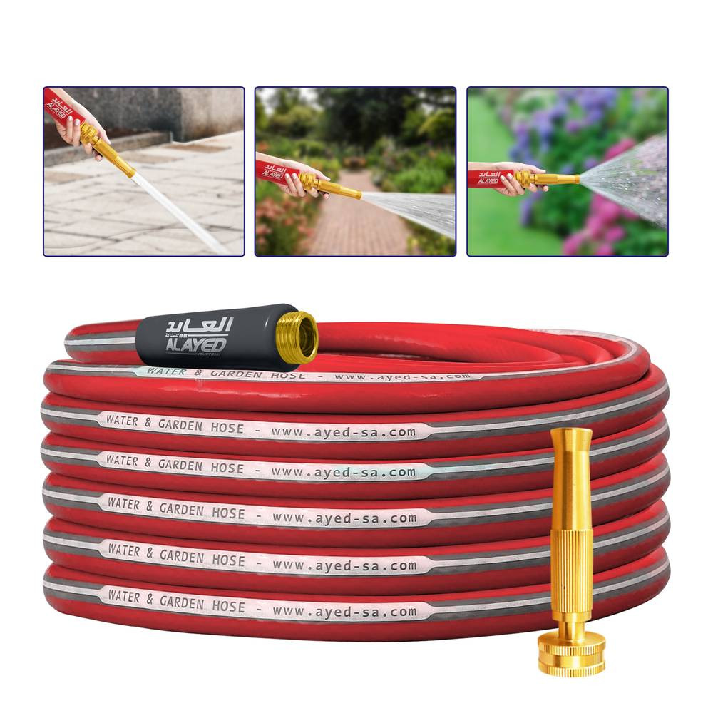 Garden and water hose  - Red/Gray - 50meter - 1/2inch