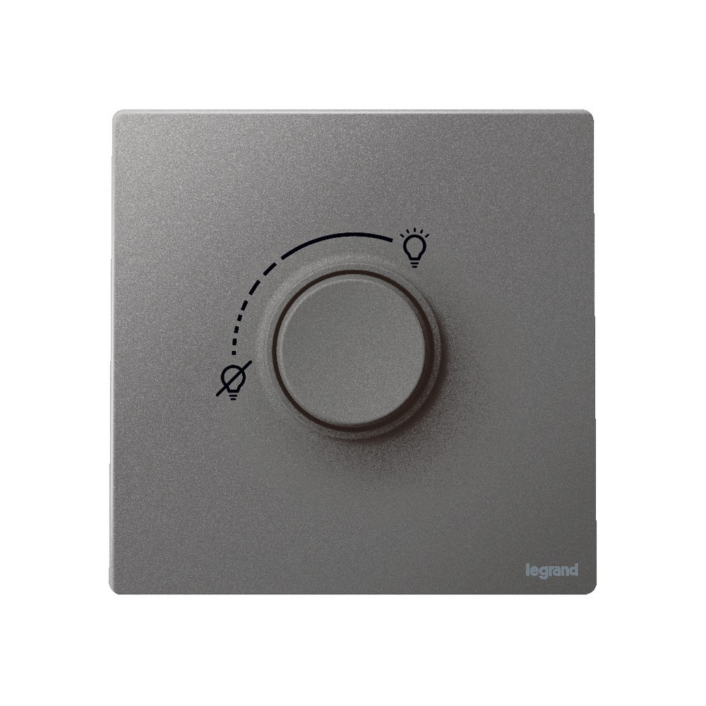 LEGRAND - Rotary Dimmer Mallia, RLC+LED, 100-240 V~, without Neutral, Dark Silver