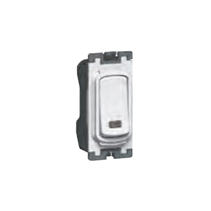 LEGRAND - Double Pole Switch Grid Module Synergy, 20AX, 250V~, with Neon, Anthracite