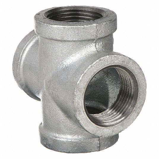 Cross, Malleable Iron, 3/4Inch x 3/4Inch x 3/4Inch x 3/4Inch Pipe Size