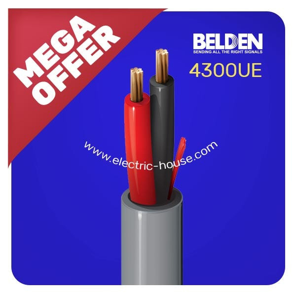BELDEN - 2C*18 AWG Security Alrm CU/Unshld/PE/FRNC/LSNH, Grey, 500 Meters/Roll