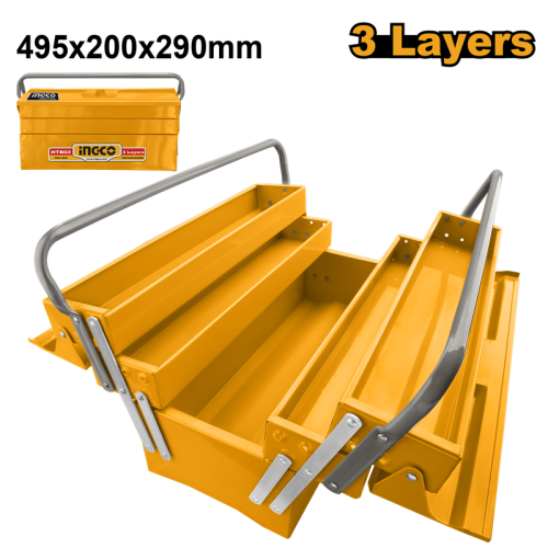Tool box Size:495*200*290mm 3 Layers Steel صندوق عدة كبير صاج 3 مراحل