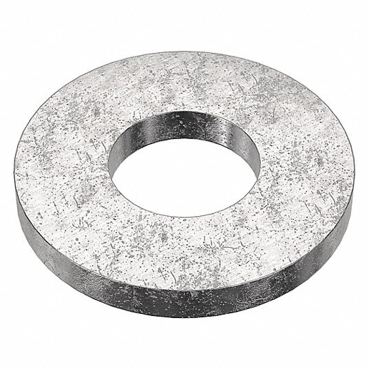 Stainless Steel Flat Washer, Plain Fastener Finish, Fits Bolt Sizes #10