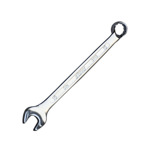 HEAVY DUTY COMBINATION SPANNER -DEEP OFFSET FULL POLISHED MIRROR FINISH 15MM