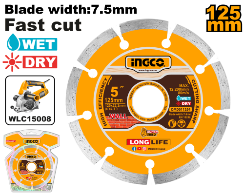 Dry diamond disc125 (5") X22.2mm Match with WLC15008 ديسك قص جرانيت 5" مفتوح 125ملى لاداة حفر الحوائط مع WLC15008