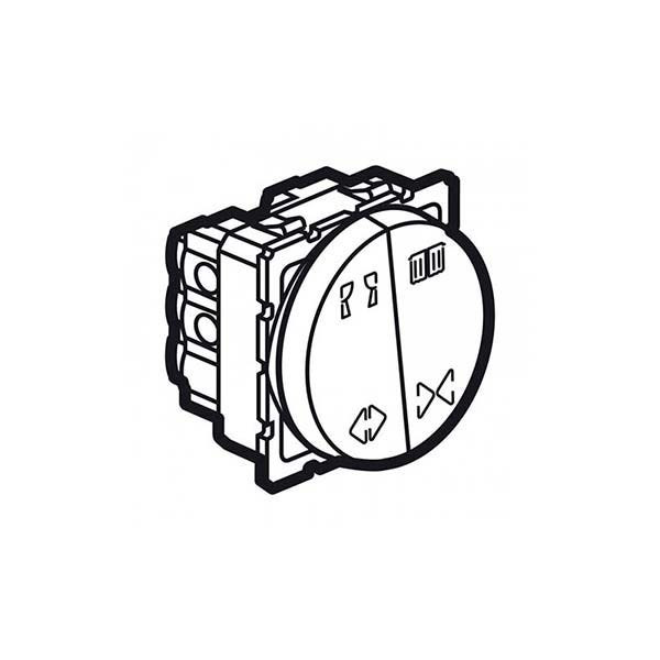 LEGRAND - Double Switch Arteor, for Curtain Control, 10A, Round, 2 Modules, White
