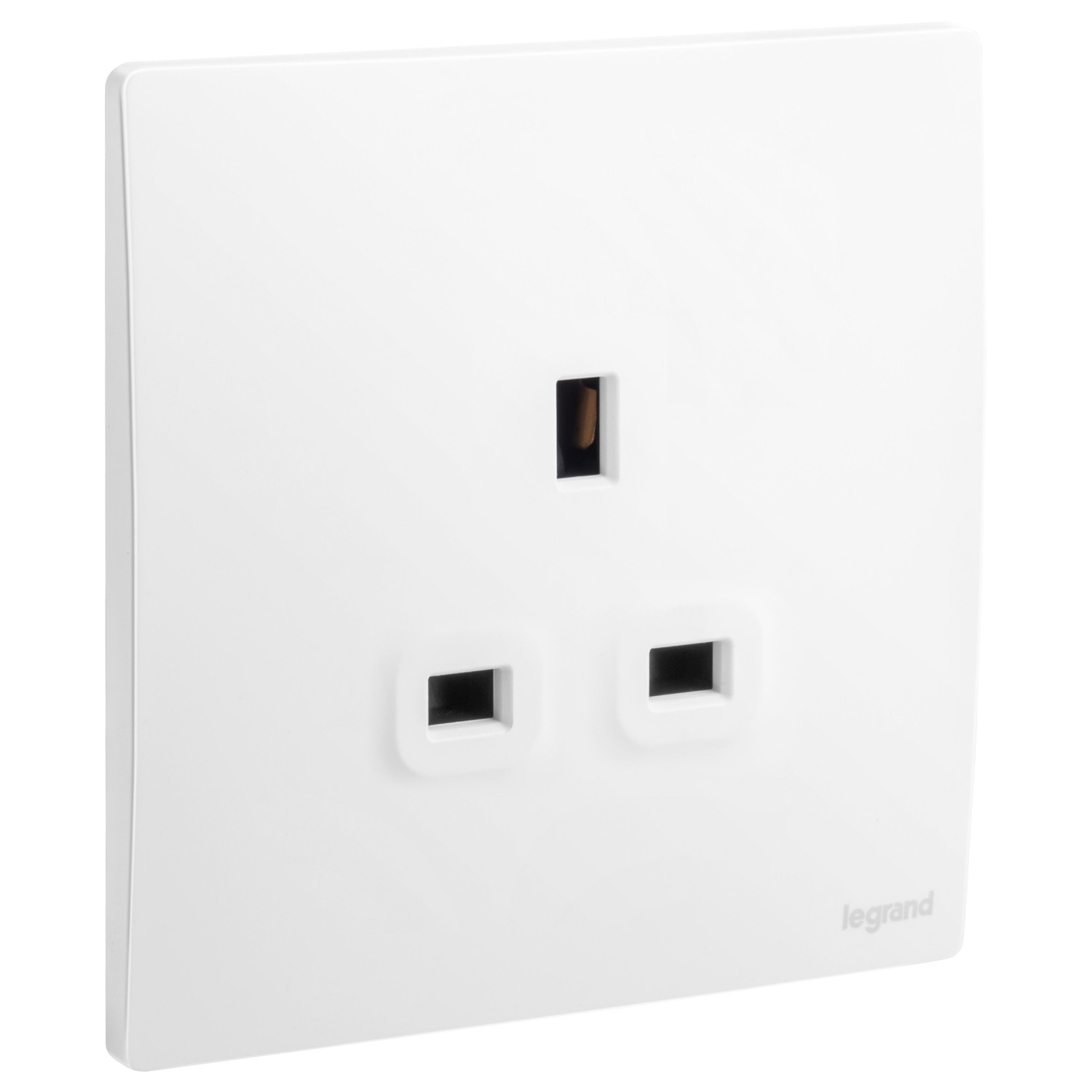 LEGRAND - British Standard Single Pole Socket Outlet Mallia, 1 Gang, Unswitched, 13 A, 250 V~, Matt White