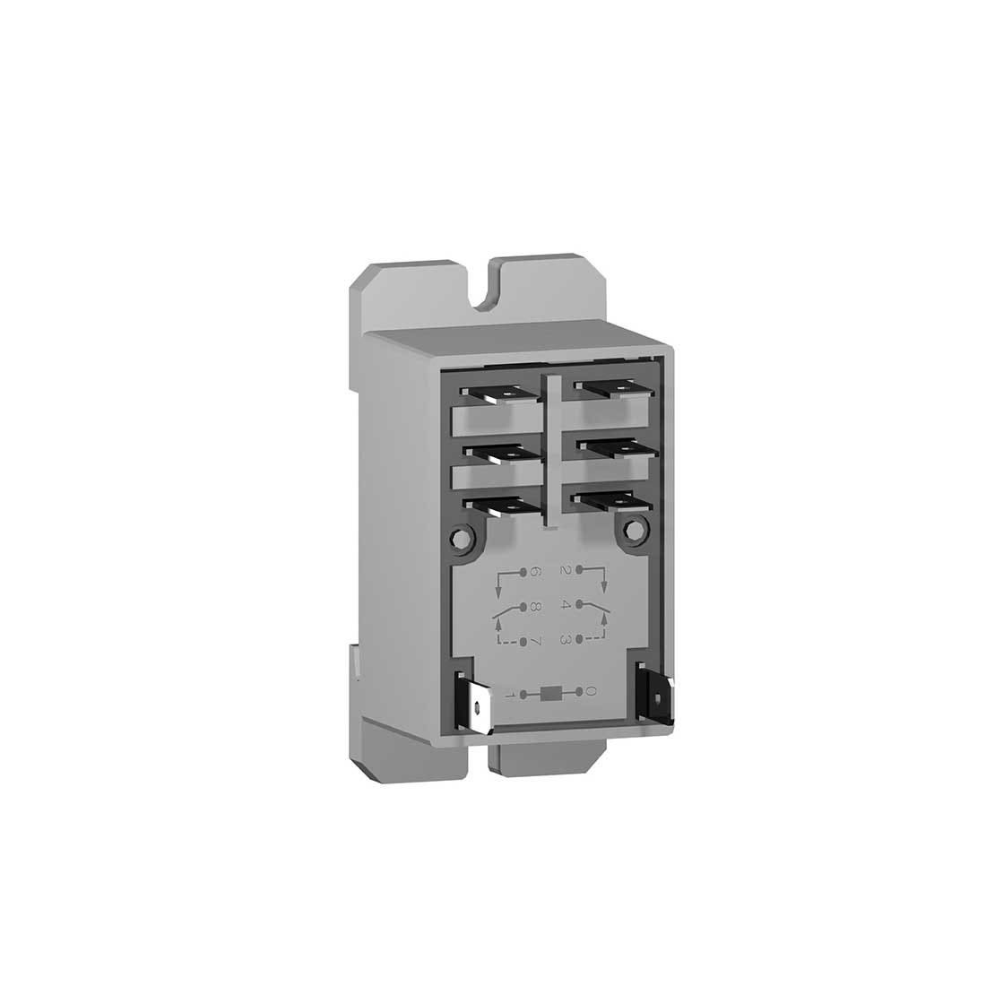 SCHNEIDER - Interface Plug-In Relay, Zelio Rsb, 2 C/O, 120 V AC, 8 A, With Socket