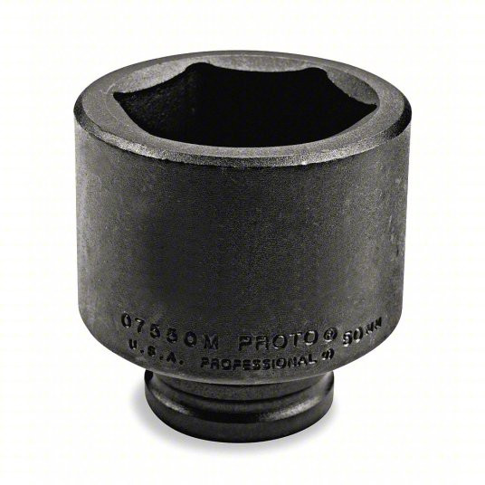 Impact Socket, 3/4 inch Drive Size, 1 15/16 inch Socket Size, 6-Point, Standard Depth, Black Oxide