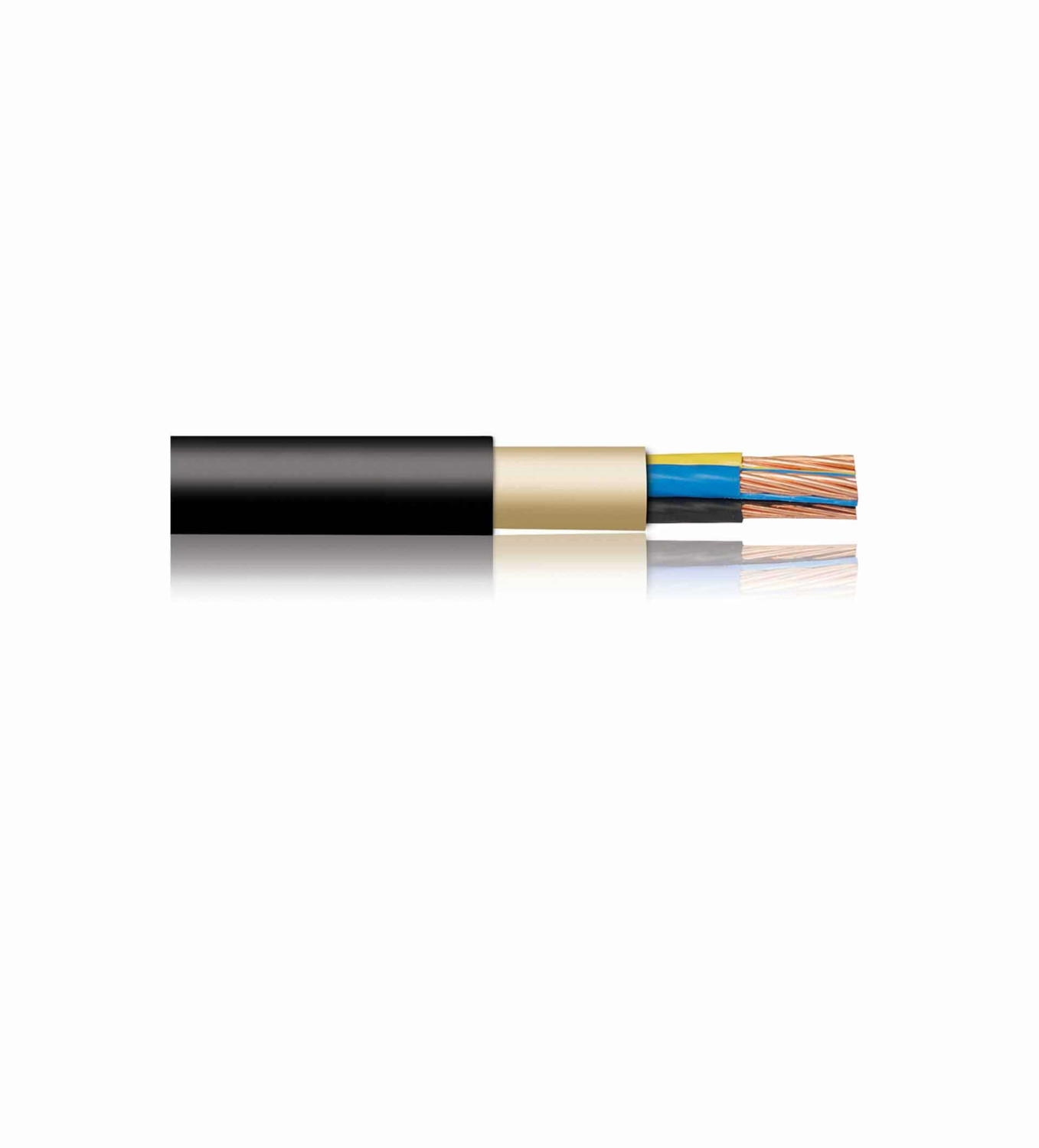BAHRA CABLES - Power Cable Low Voltage, XLPE Copper, 4x2.5mm, 600/1000V, Black - RM IEC 60502-1 FR-IEC 60332-1