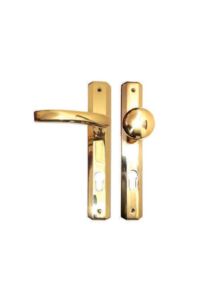 Kale door handle, pomegranate side, brass handle side 630 left