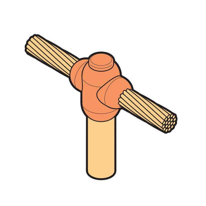 BAHRA EARTHING - Mould "T" Connection, 50 Sq.mm Cable to Earth Rod Diameter 14.2mm