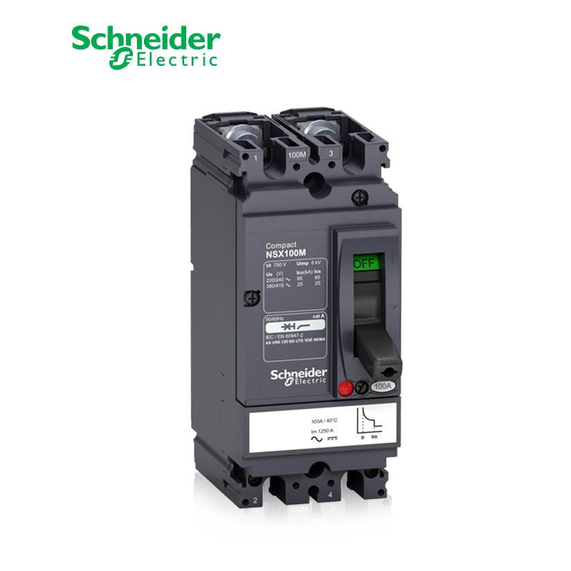 شنايدر - قاطع رئيسي 40 أمبير - ComPact NSX100M AC/DC, 2P 2d, 25kA at 415 VAC, TMD Trip Unit 40A
