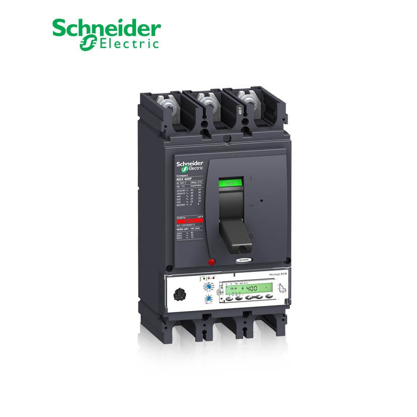 SCHNEIDER - MCCB Breaker, ComPact NSX400N, 50kA at 415 VAC, MicroLogic 5.3 A Trip Unit 400A, 3P 3d