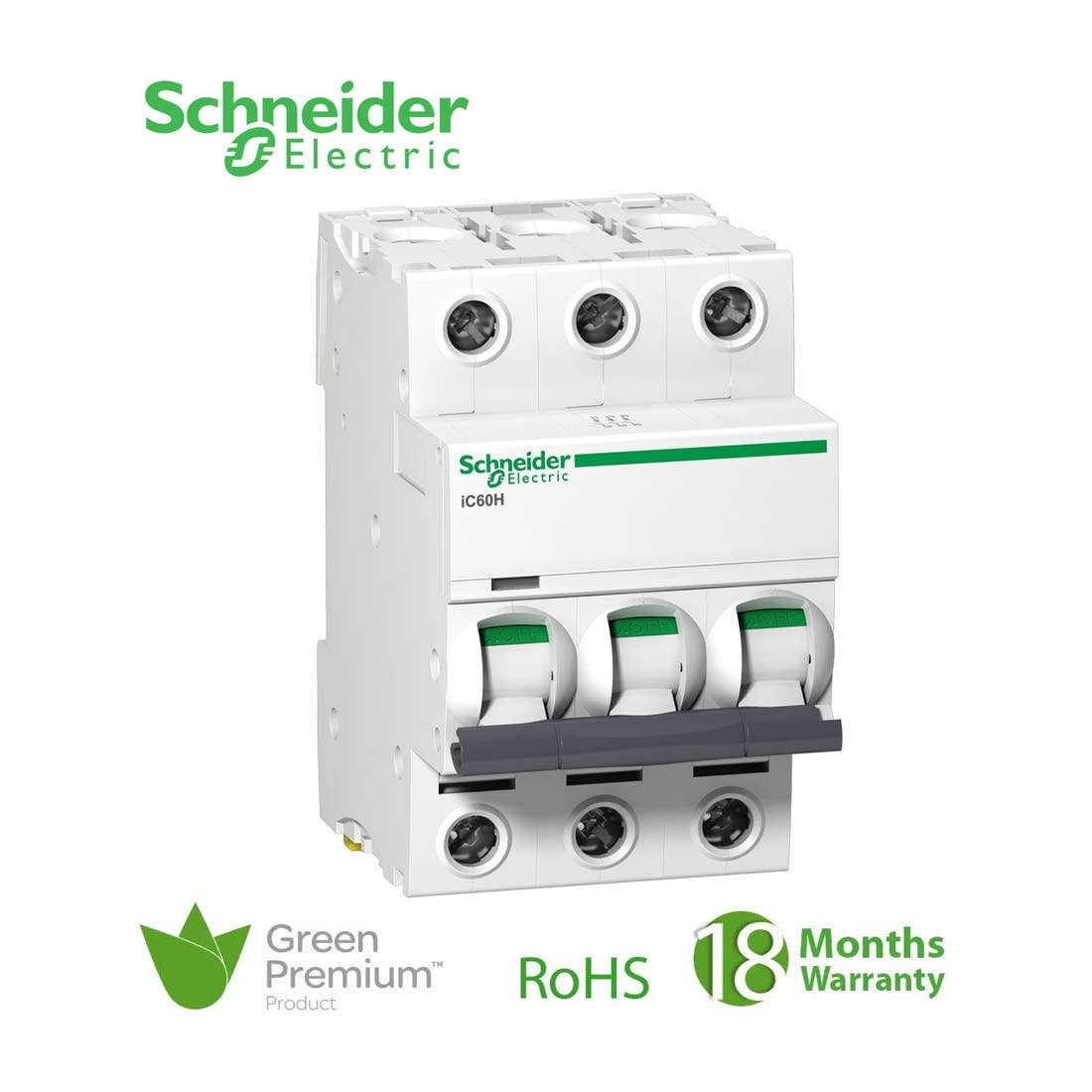 SCHNEIDER - MCB Breaker, Acti9 iC60H, 3P, 4A, C curve 