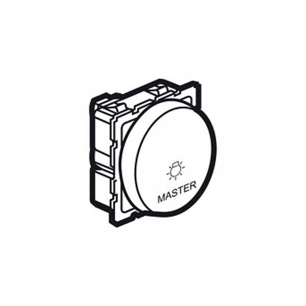 LEGRAND - Master Push-Button Arteor, for Lights, 2 Way, Round, 2 Modules, White