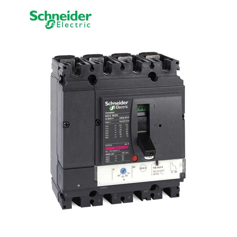 SCHNEIDER - MCCB Breaker, ComPact NSX160N, 4P 4d, 50kA at 415 VAC, TMD Trip Unit 125A