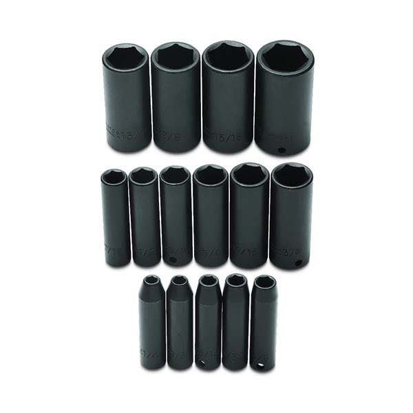PROTO - 3/8" Drive Deep Impact Socket Set, 15 Pieces, 6 Point