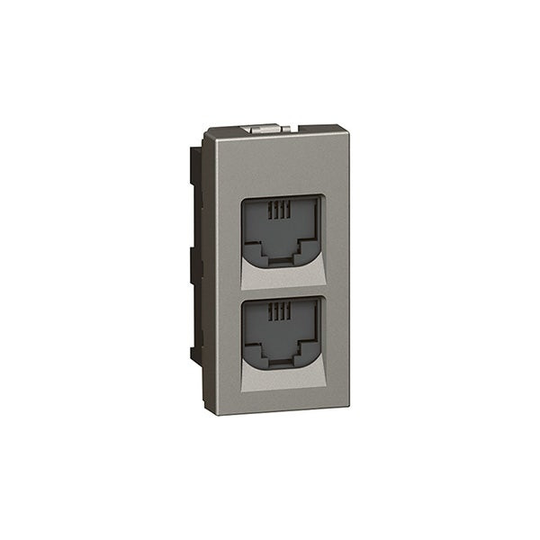 LEGRAND - Telephone Socket Arteor, Double RJ11, 1module, Square, Magnesium
