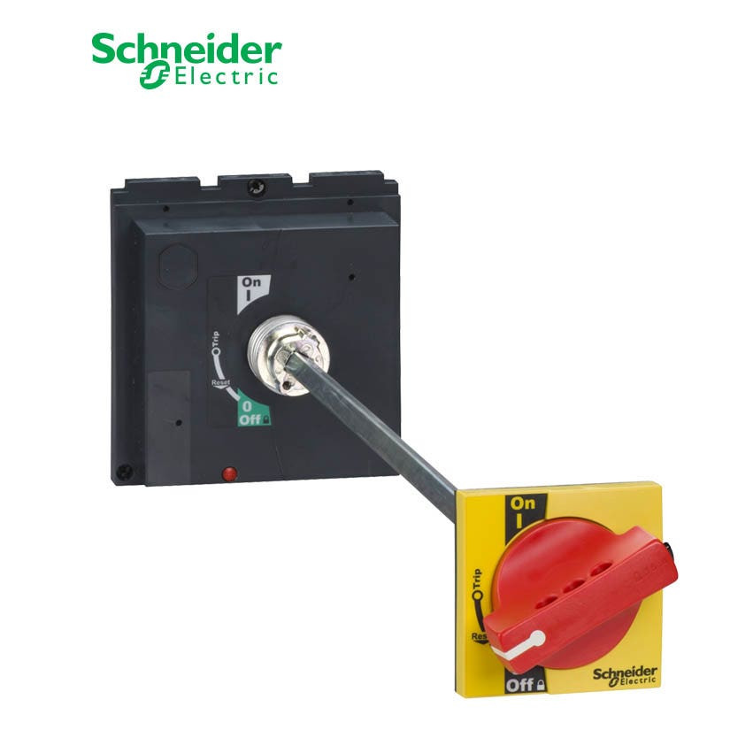 SCHNEIDER - Extended Rotary Handle, ComPact NSX 400/630, Red Handle on Yellow Front, Shaft Length 209 to 600mm, IP55