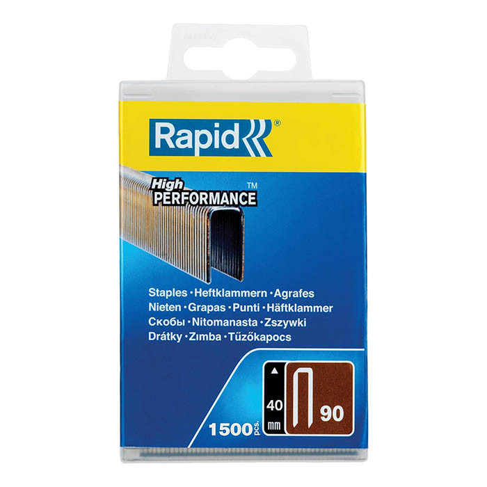 Narrow Crown Gun Staples, Leg Length 40 mm, No.90, 1500 Pieces, Galvanized