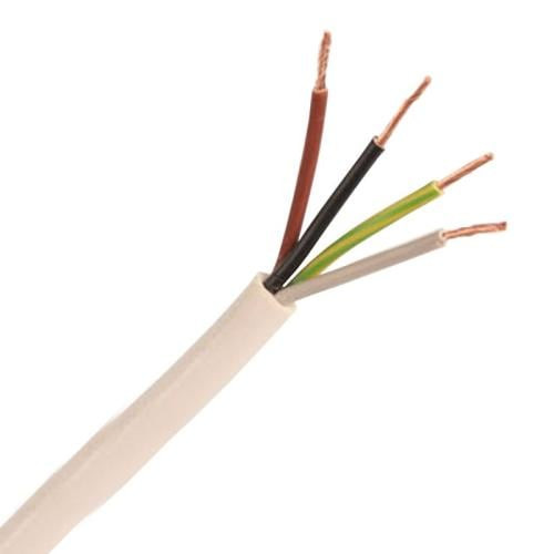 CableWorld - Flexible Cable-Copper-PVC-4x16-91.44 M- 300/500V-White
