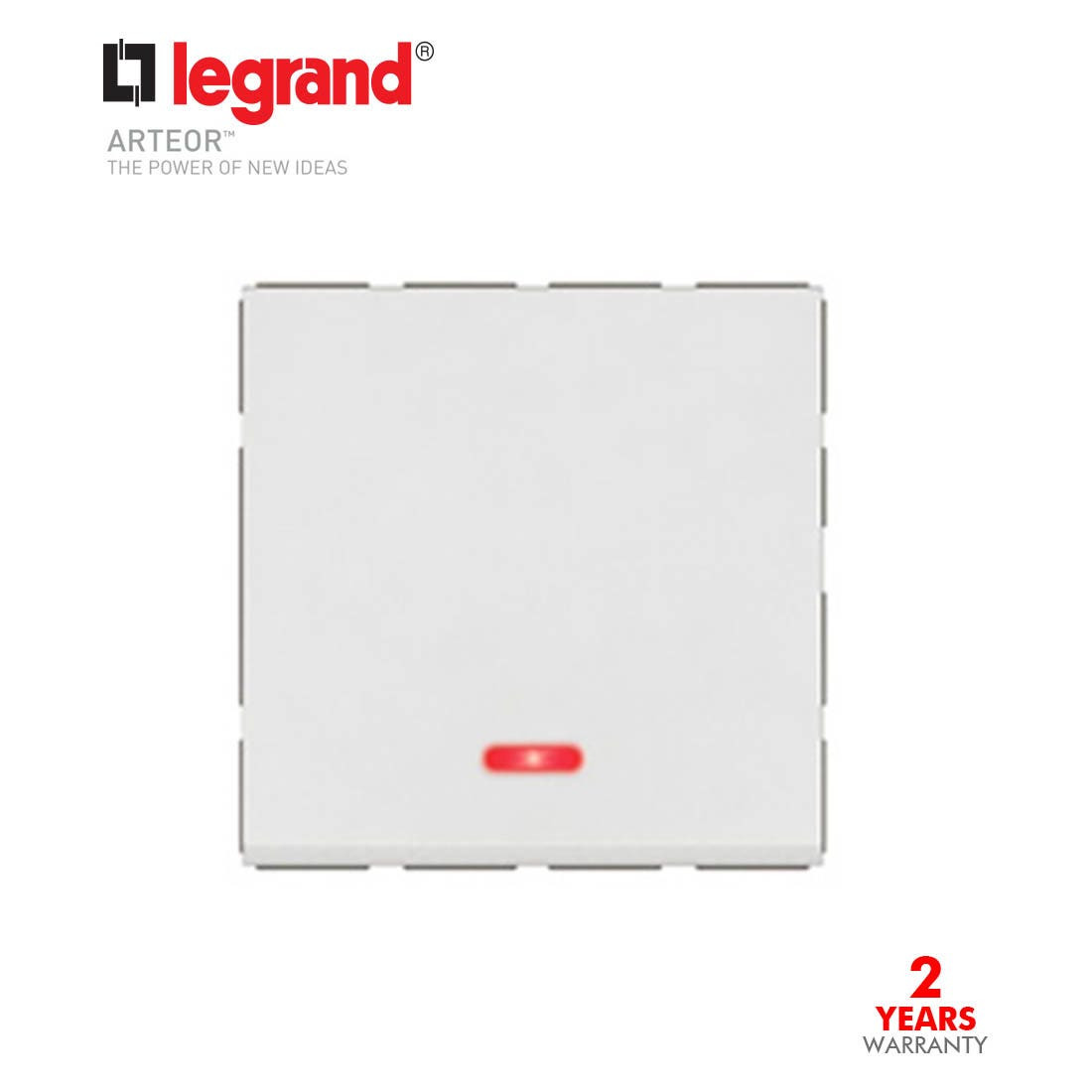 LEGRAND - 2-Way Switch Arteor, with Indicator, 10 AX 250 V~, 2 Modules, White