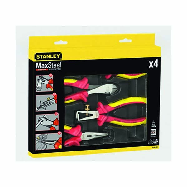STANLEY - MaxSteel Plier Set, VDE, 4 Pieces