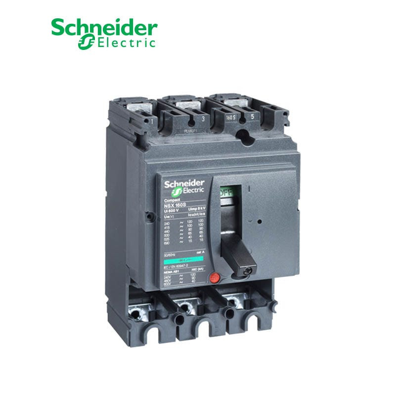 شنايدر - قاطع رئيسي 160 أمبير - ComPact NSX160H, 160A, 3P, 70kA at 415 VAC 50/60 Hz, w/o Trip Unit