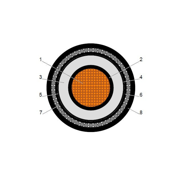 BAHRA CABLES - Power Cable, Copper, 1x400mm, AWA - 30KV - CTS IEC 60502-2 FR-IEC 60332-1