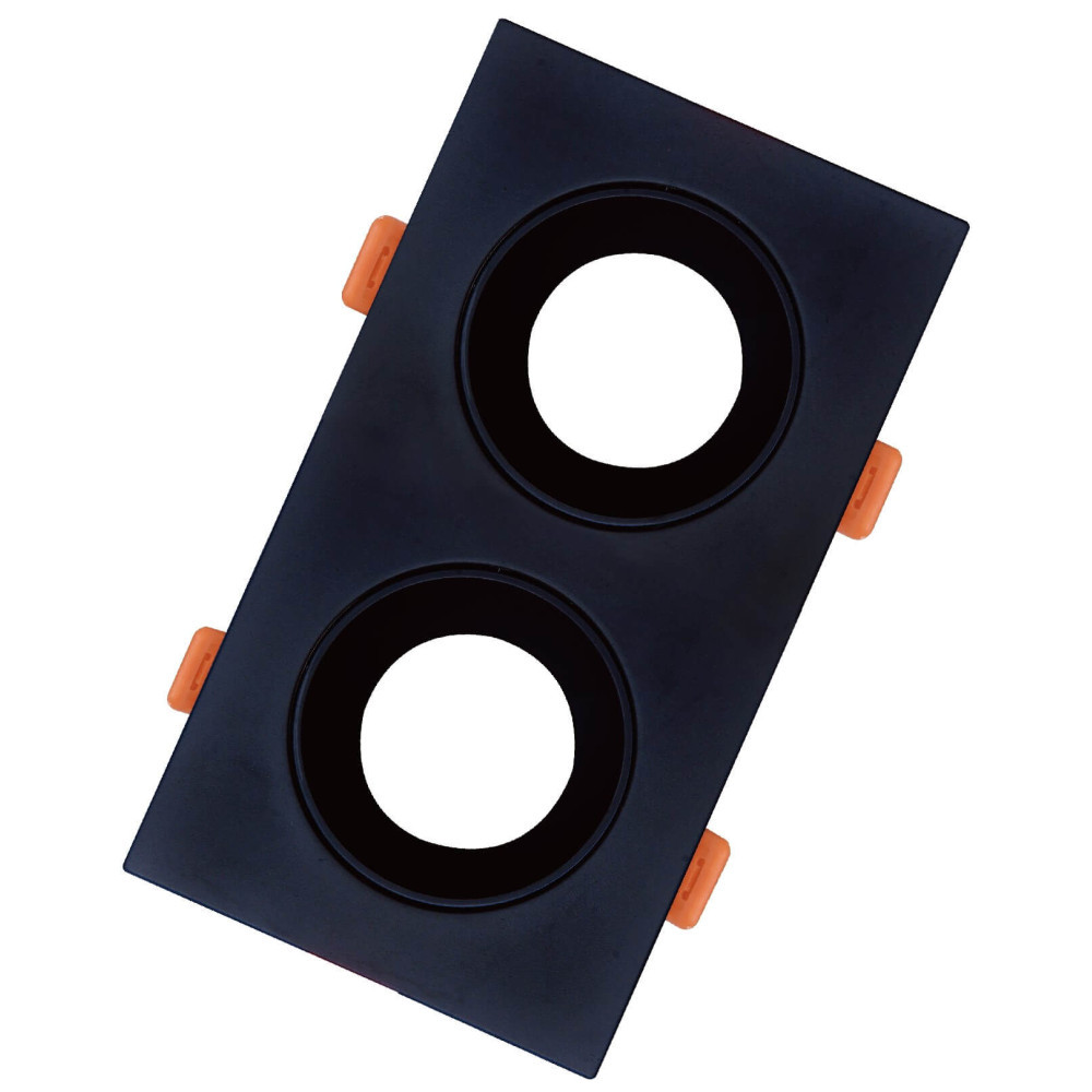 RAMES ALUMINUM RECESSED LUMENZ Black Double Square  155mm*75mm
