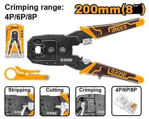 Modular plug crimper 8" Used for crimping terminals of network & telephone line مكبس اراجة لأسلاك النت والتلفون 8 بوصة