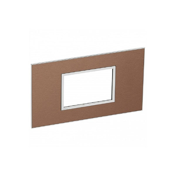 LEGRAND - Plate Arteor, BS, Square, 3 Modules, Brushed Metal Pink Champagne