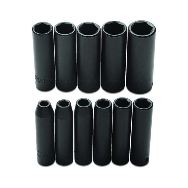PROTO - 3/8" Drive Metric Deep Impact Socket Set, 11 Pieces, 6 Point